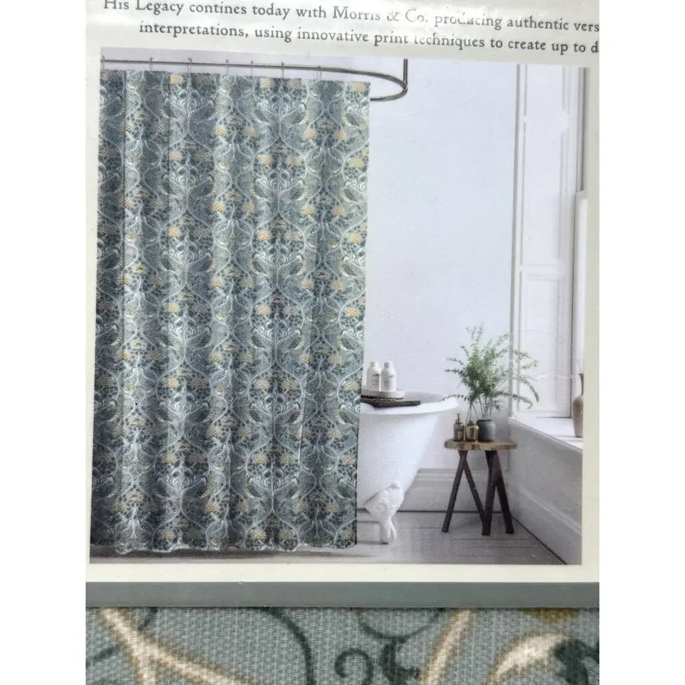 William Morris & Co Shower Curtain 72x72” Green Seasons By May Botanical Birds